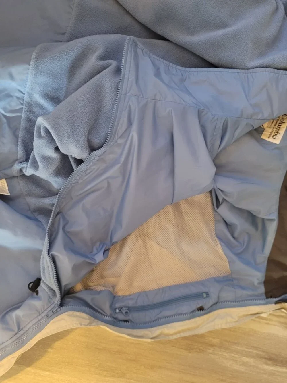Womens light blue double layered full zip Columbia coat - size 3X